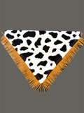 Cow Print Fringe Bandana