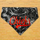 Chiefs Scroll - Black Marble Pattern