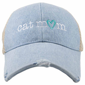 cat mom denim blue - Hat