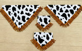 Cow Print Fringe Bandana