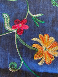 Embroidered Flower Denim